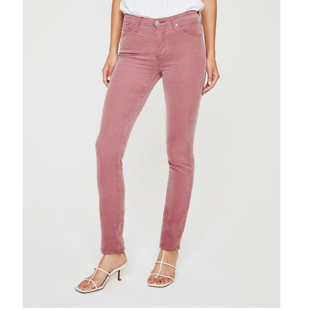 AG Slim Straight Ankle Rust Colored Corduroy Pants Size 25 R